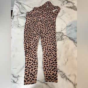 Fabletics leopard print workout set